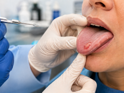 Lip and tongue lesion examination